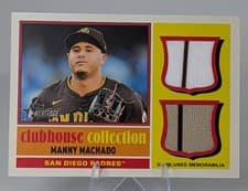 2025 Topps Heritage Clubhouse Collection Single Player Dual Relics Manny Machado #CCSDR-MM card
