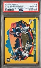 2024 Donruss Horizontal Downtown! Jim Kelly / Josh Allen #15 card