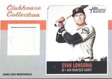 Evan Longoria 2019 Topps Heritage Clubhouse Collection Relics card