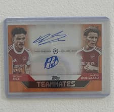 Declan Rice / Martin Ødegaard 2025-26 Topps UEFA Club Competitions Teammates Dual Autographs card