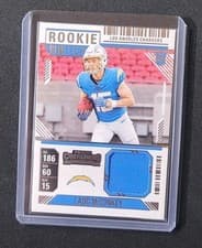 Ladd McConkey 2024 Panini Contenders Rookie Ticket Swatch card