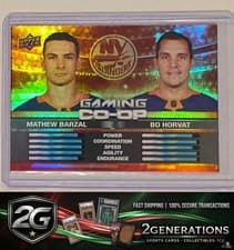 Mathew Barzal / Bo Horvat 2024-25 Upper Deck Gaming Co-Op card