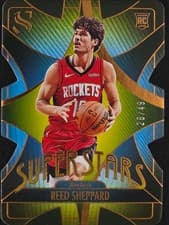 Reed Sheppard 2024-25 Panini Silhouette Superstars Die-Cut card