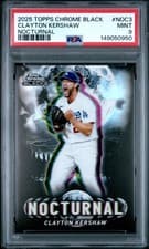 2025 Topps Chrome Black Nocturnal Clayton Kershaw #NOC-3 card