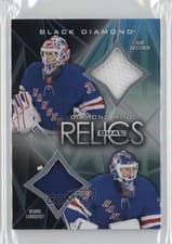 2024-25 Upper Deck Black Diamond Diamond Mine Dual Relics Igor Shesterkin/Henrik Lundqvist #DMDR-LS card