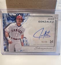 2025 Topps Museum Collection Showpieces Autographs Juan Gonzalez #SA-JG card