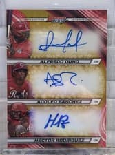 2024 Bowman's Best Triple Autographs Alfredo Duno / Adolfo Sanchez / Hector Rodriguez #TA-DSR card