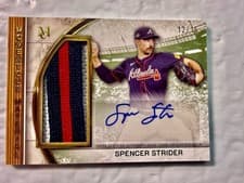 2025 Topps Museum Collection Momentous Material Jumbo Patch Autographs Spencer Strider #MMJPA-SST card