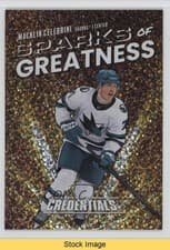 2025-26 Upper Deck Credentials Sparks of Greatness Macklin Celebrini #SG-5 card