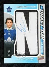 2025-26 SP Game Used Draft Day Marks Easton Cowan #DDM-EC card