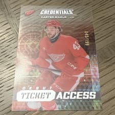 2025-26 Upper Deck Credentials Acetate Debut Ticket Access Carter Mazur #DTAA-CM card