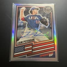 2026 Panini Stars & Stripes Prizm Signatures Prizms Liam Peterson #38 card