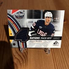2025-26 SP Game Used 2025 4 Nations Face-Off Fabrics Brock Nelson #4N-BN card