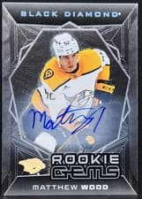 Matthew Wood 2025-26 Upper Deck Black Diamond Rookie Gems Signatures card