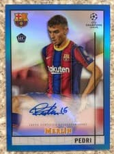 Pedri 2020 Topps Merlin Chrome UEFA Champions League Autographs card