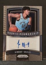 JA Morant 2019 Panini Prizm Rookie Penmanship card