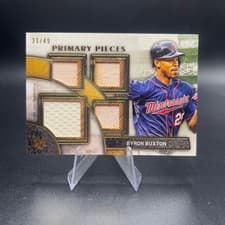 2025 Topps Museum Collection Single Player Primary Pieces Quad Relics Byron Buxton #SPPQ-BUX card