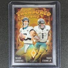 Travis Etienne Jr. / Trevor Lawrence 2024 Panini Phoenix Treasured Tandems card
