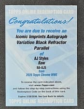 2026 Topps Chrome WWE Iconic Imprint Autographs AJ Styles #IIA-AJS card