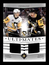 2024-25 Upper Deck Ultimate Collection Ulti-Mates Jersey Sidney Crosby/Evgeni Malkin #UTM-CM card