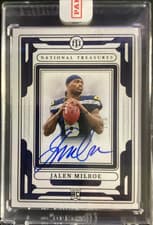 Jalen Milroe 2025 Panini National Treasures Rookie Signatures Field Pass card