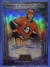 2024-25 O-Pee-Chee Platinum Rookie Autographs Cutter Gauthier #R-GA card