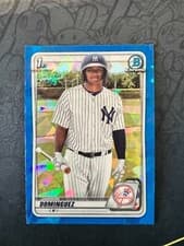 Jasson Dominguez 2020 Bowman Chrome Prospects Sapphire card