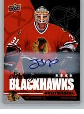 2025-26 Upper Deck Chicago Blackhawks Centennial Box Set Autographs Jeff Hackett #49 card