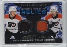 2025-26 Upper Deck Black Diamond Diamond Mine Dual Relics Matvei Michkov/Travis Konecny #DMDR-MK card