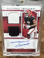 Bijan Robinson - National Treasures DOUBLE PATCH AUTO ROOKIE CARD /99 - 2023