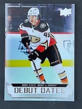 Trevor Zegras 2022 Upper Deck Debut Dates card