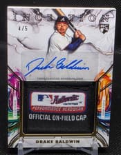 2025 Topps Inception Inception Autograph Jumbo Relic Hat Drake Baldwin #IAJH-DB card