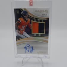 2025 Panini Flawless Rookie Patch Autographs RJ Harvey #23 card