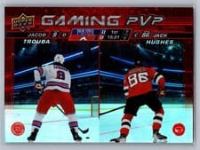 2024-25 Upper Deck Gaming PVP Jacob Trouba / Jack Hughes #GPVP-7 card