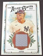 2025 Topps Allen & Ginter Allen & Ginter Relics Aaron Judge #AGR-AJ card
