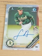 Logan Davidson 2019 Bowman Draft Chrome Picks Autograph card