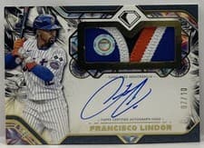 2025 Topps Diamond Icons Autographed Jumbo Patches Francisco Lindor #AJP-FL card
