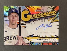 Christian Yelich 2025 Topps Finest GustoGraphs card