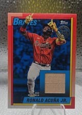 2025 Topps Update 1990 Topps Baseball Relics Ronald Acuña Jr. #90RU-RAJ card