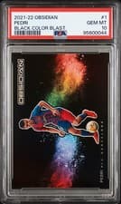 Pedri 2021 Panini Obsidian Black Color Blast card