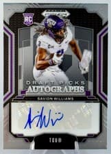 Savion Williams 2025 Panini Prizm Draft Picks Draft Picks Autographs card