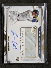 2025 Topps Inception MLB First Milestone Autograph Relics Isaac Collins #FMAR-IC card