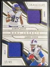 2025 Panini Immaculate Immaculate Dual Jerseys Aaron Jones/James Cook #35 card