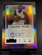 Michael Foster Jr. 2022 Panini Chronicles Draft Picks Contenders College Ticket Autograph card