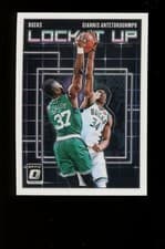 2018 Panini Donruss Optic Lock It Up Giannis Antetokounmpo Gold #4 card