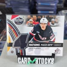 2025-26 SP Game Used 2025 4 Nations Face-Off Fabrics Jack Hughes #4N-HU card