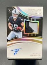 2025 Panini Immaculate Rookie Patch Autographs Jack Bech #124 card