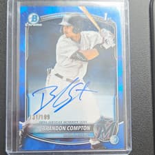 2025 Bowman Draft Sapphire Sapphire Chrome Prospect Autographs Brandon Compton #CPA-BCO card