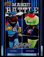Mick E Moose/Stinger 2025-26 Upper Deck MVP Mascot Battle card