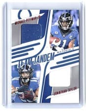 2025 Panini Absolute Team Tandem Materials Michael Pittman Jr. / Jonathan Taylor #TTM-IND card
